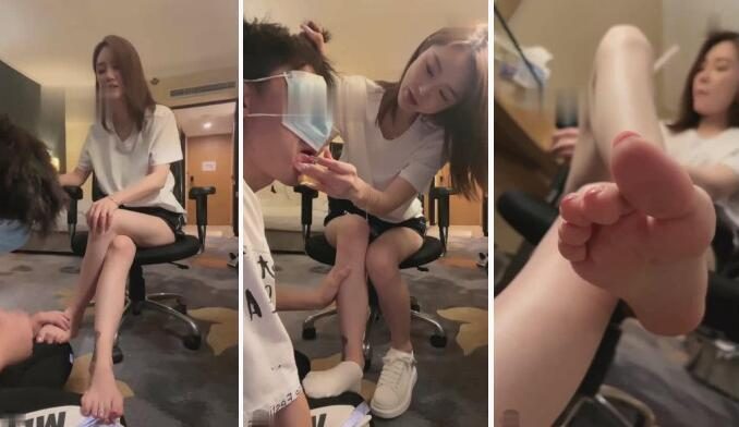 &quot;Xiao Yue | Car model&#39;s domestic slave training routine after get off work live broadcast cotton socks training video replay