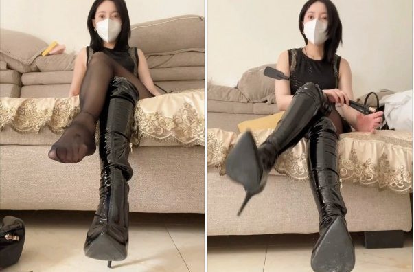 &quot;Bana Flower | Long boots and black stockings teach you how to respect your master POV training foot fetish training video download