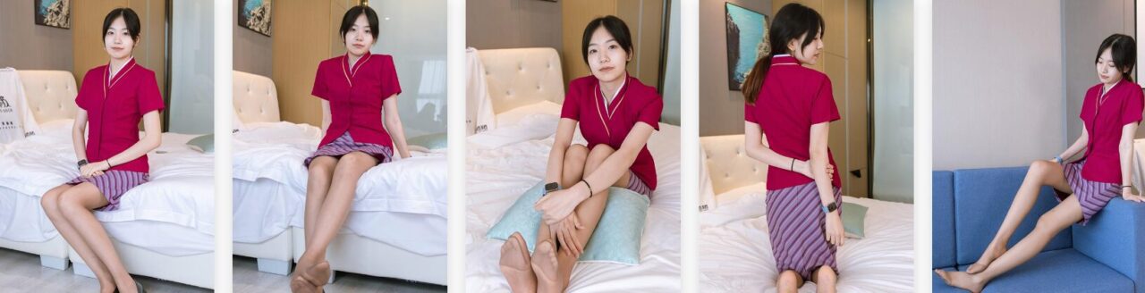 Socks Bobo | Issue 159 Little Sweet Pea - flat shoes, coffee silk - reinforced toes, stewardess uniform (with video)